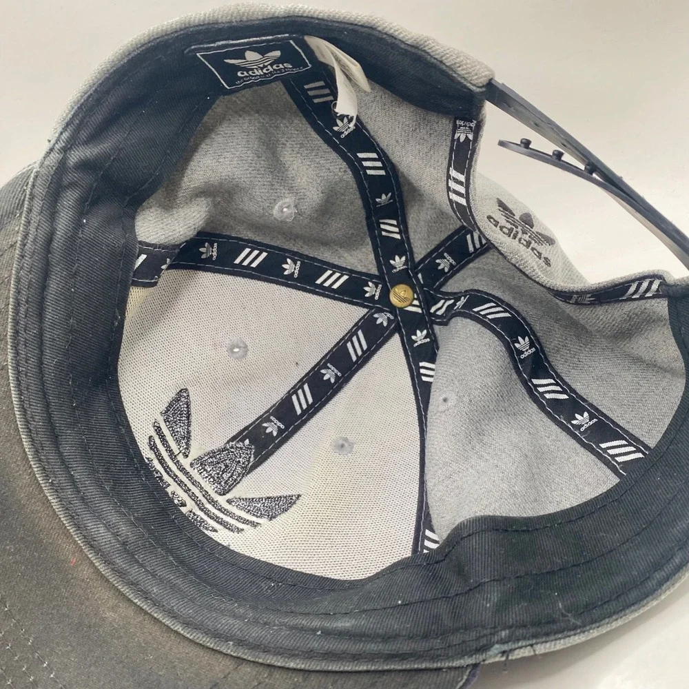 Adidas Originals Trefoil Snapback Hat Men OSFM‎ Grey Purple Wool Blend Flat Brim